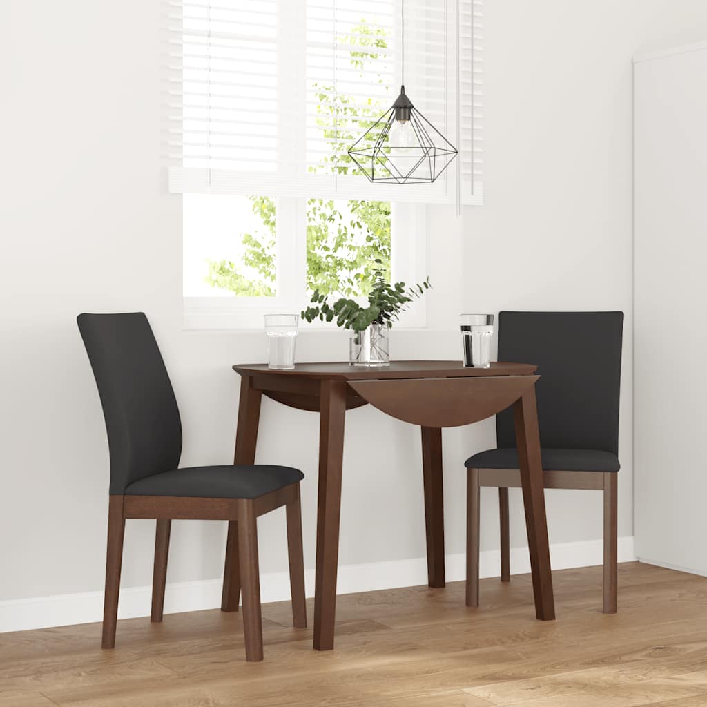 Esszimmerstühle mit Kissen 2 Stk. Braun Massivholz Gummibaum