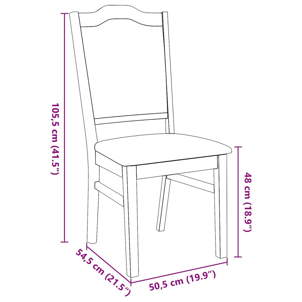 Esszimmerstühle mit Kissen 2 Stk. Braun Massivholz Gummibaum