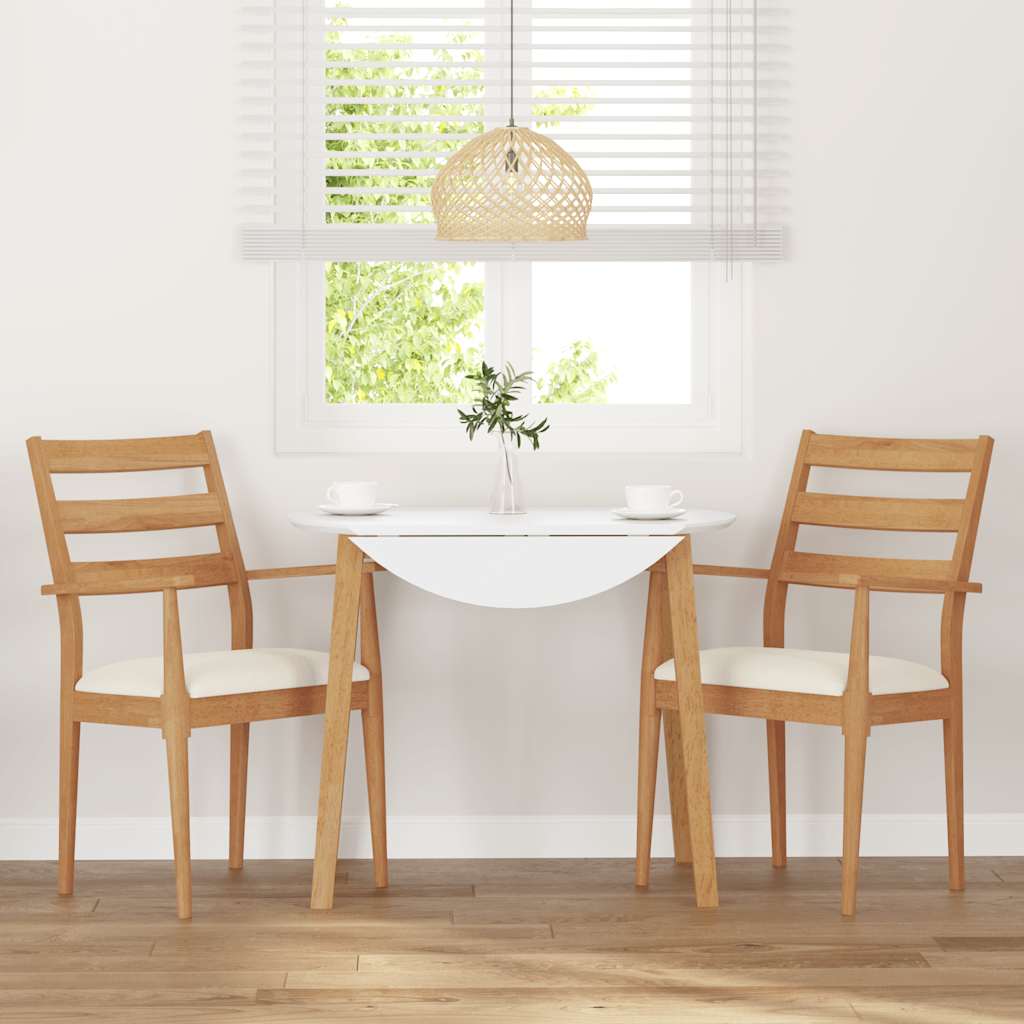 Dining chairs with cushions 2 pcs. Solid wood rubber tree