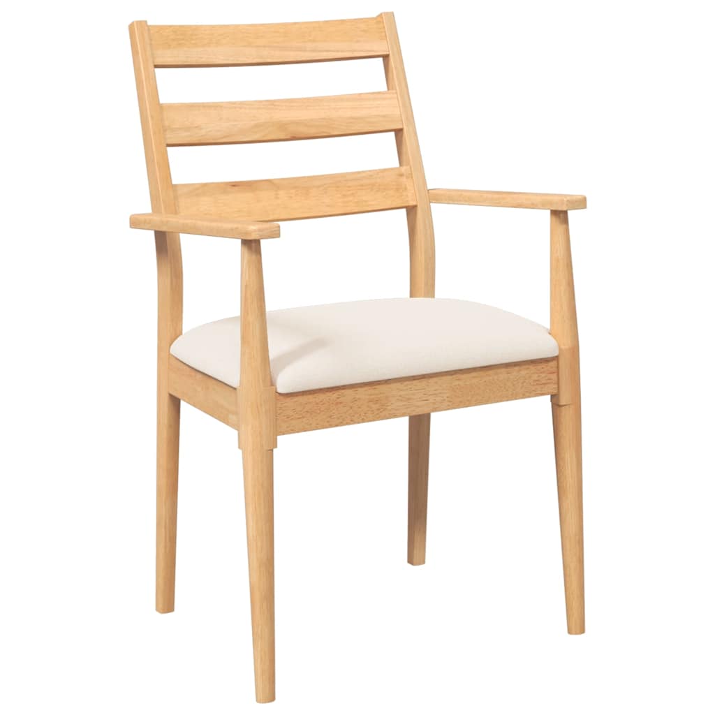 Dining chairs with cushions 2 pcs. Solid wood rubber tree