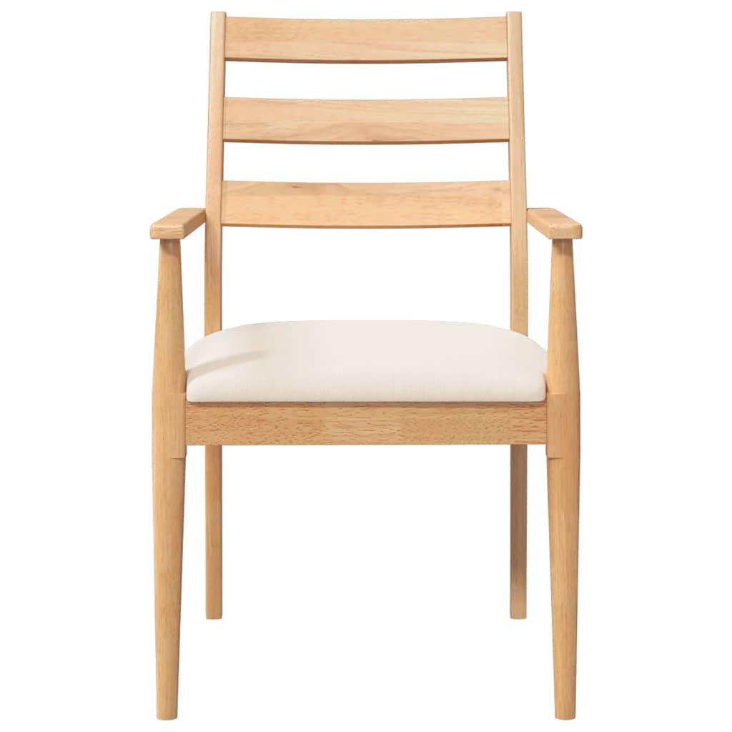 Dining chairs with cushions 2 pcs. Solid wood rubber tree