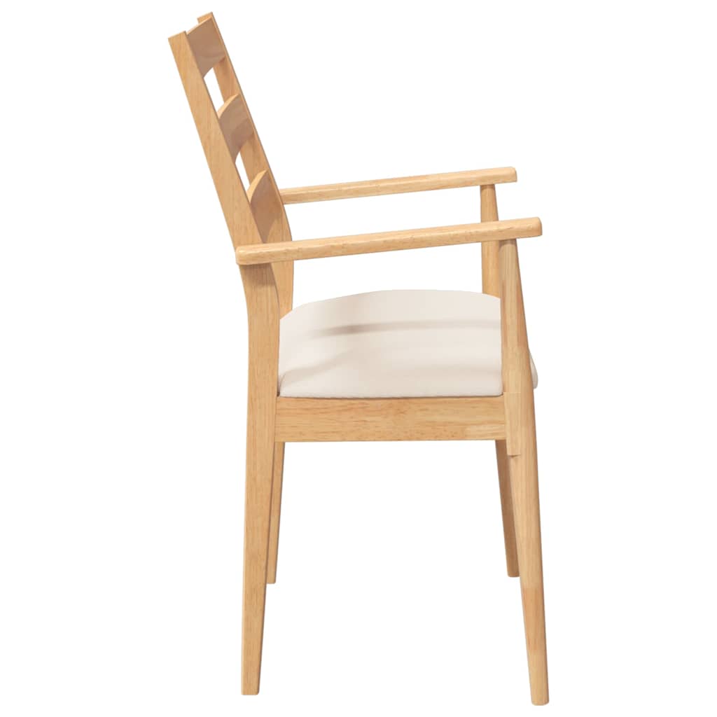 Dining chairs with cushions 2 pcs. Solid wood rubber tree