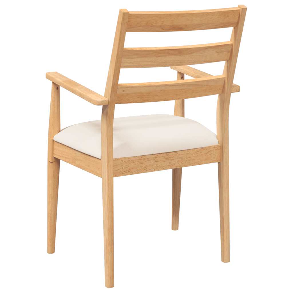 Dining chairs with cushions 2 pcs. Solid wood rubber tree