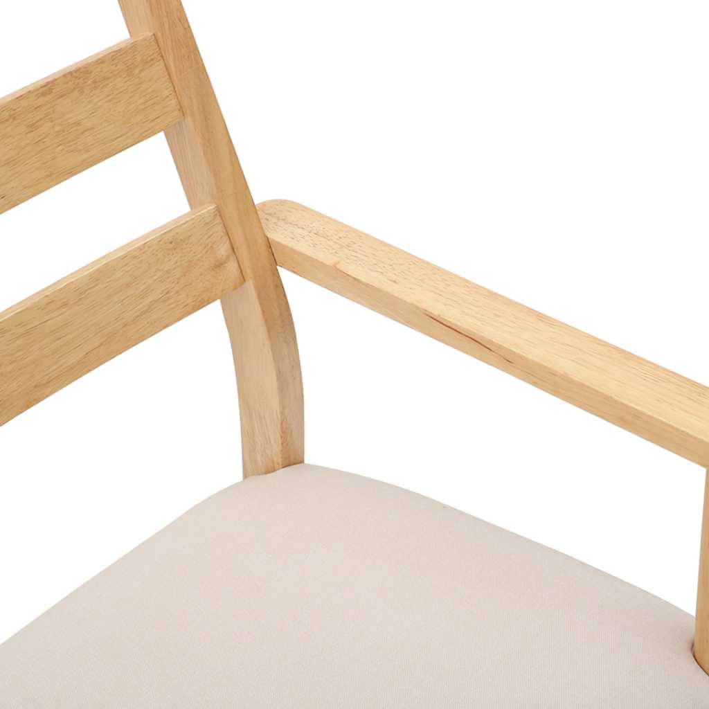 Dining chairs with cushions 2 pcs. Solid wood rubber tree