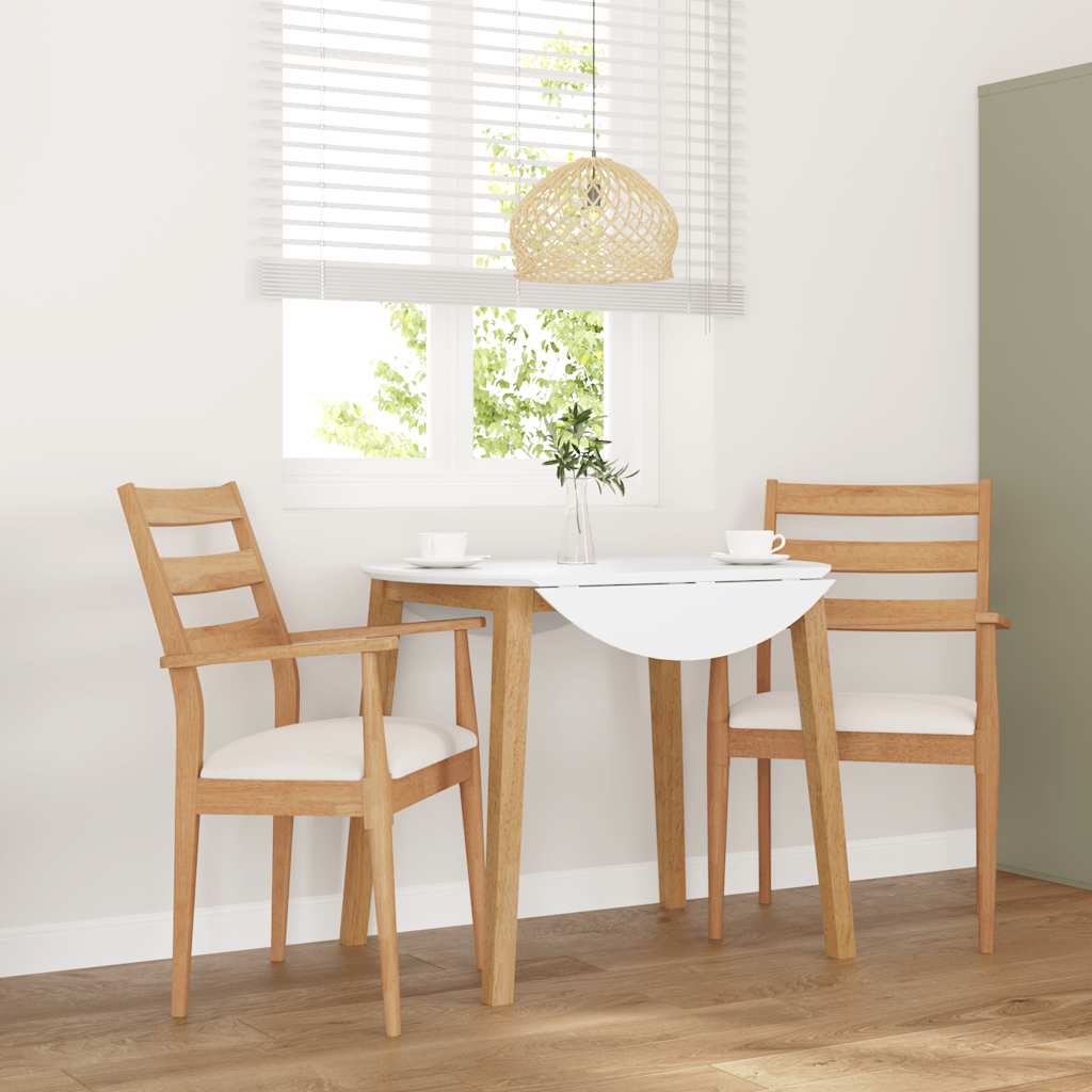Dining chairs with cushions 2 pcs. Solid wood rubber tree