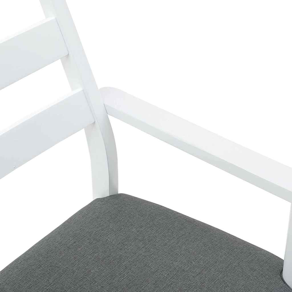 Dining chairs with cushions 2 pcs. White solid wood rubberwood