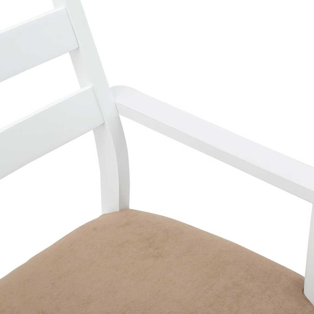 Dining chairs with cushions 2 pcs. White solid wood rubberwood