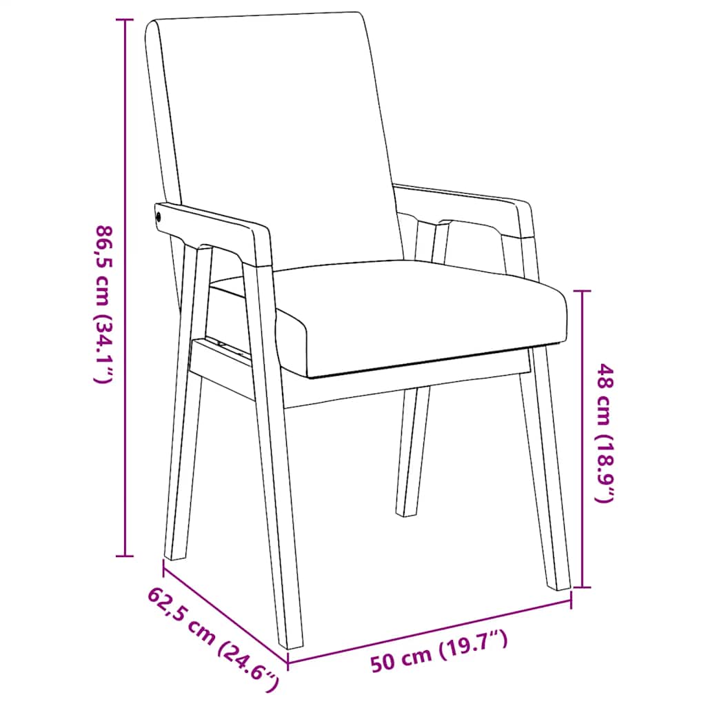 Esszimmerstühle mit Kissen 2 Stk. Braun Massivholz Gummibaum
