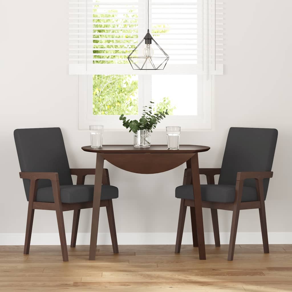 Esszimmerstühle mit Kissen 2 Stk. Braun Massivholz Gummibaum