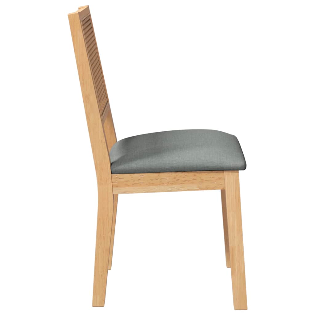 Esszimmerstühle mit Kissen 2 Stk. Braun Massivholz Gummibaum