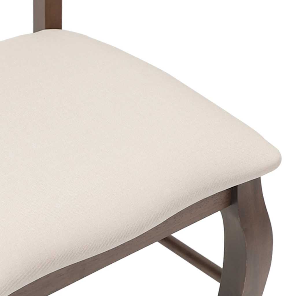 Dining chairs with cushions 2 pcs. Brown solid wood rubberwood