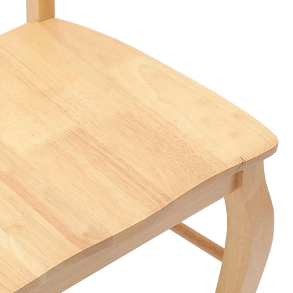 Chaises de salle à manger, lot de 2, en bois massif naturel d'hévéa