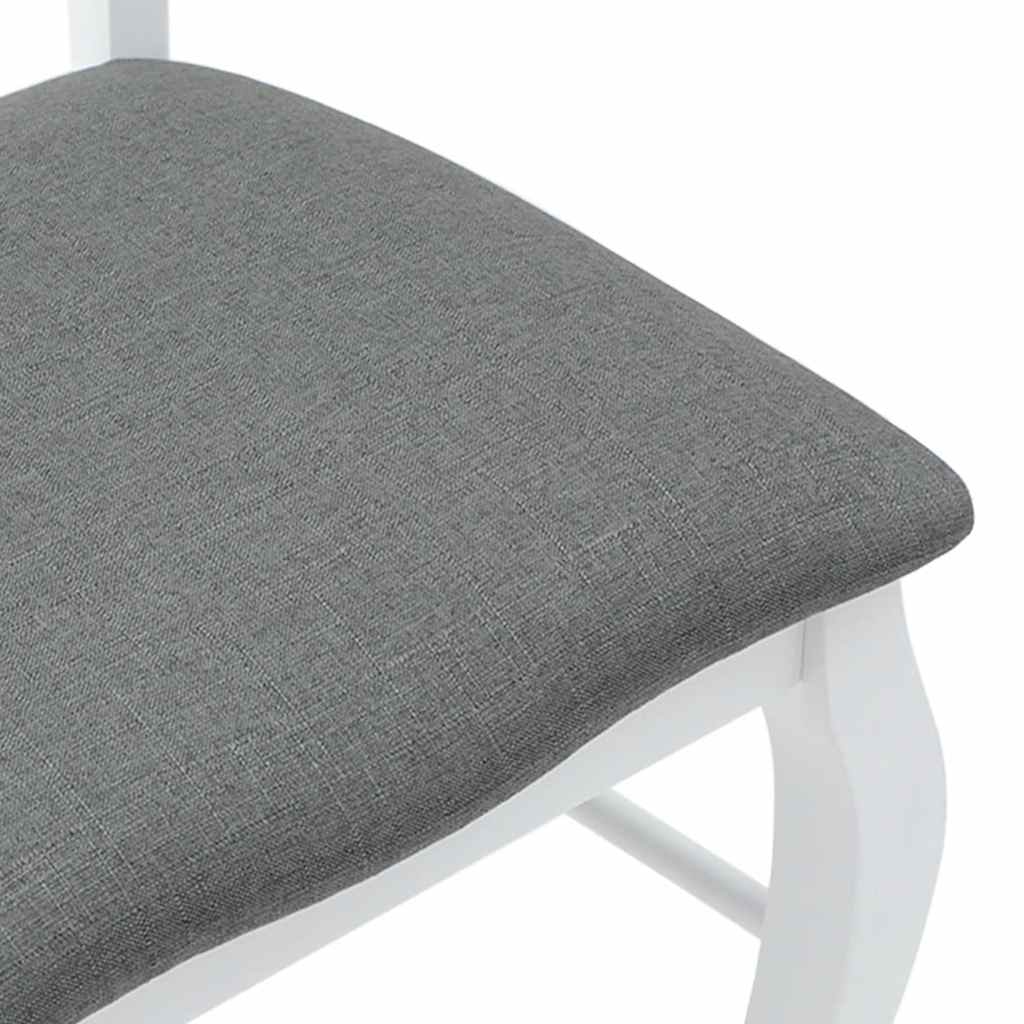 Dining chairs with cushions 2 pcs. White solid wood rubberwood