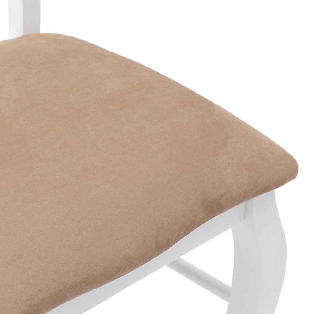 Dining chairs with cushions 2 pcs. White solid wood rubberwood