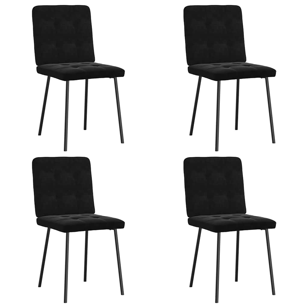 Dining chairs 4 pcs. Black velvet