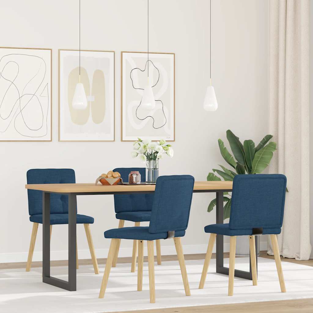 Dining chairs 4 pcs. Blue fabric