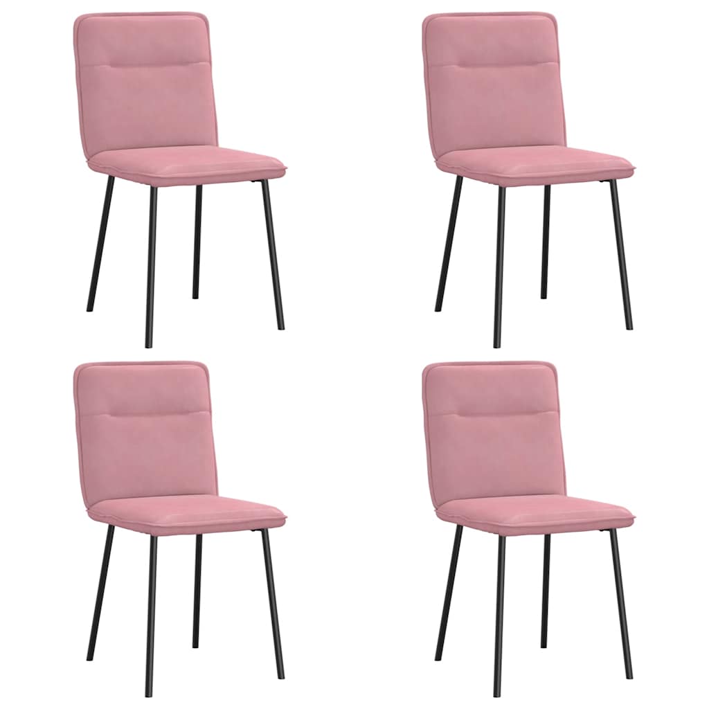 Dining chairs 4 pcs. Pink velvet