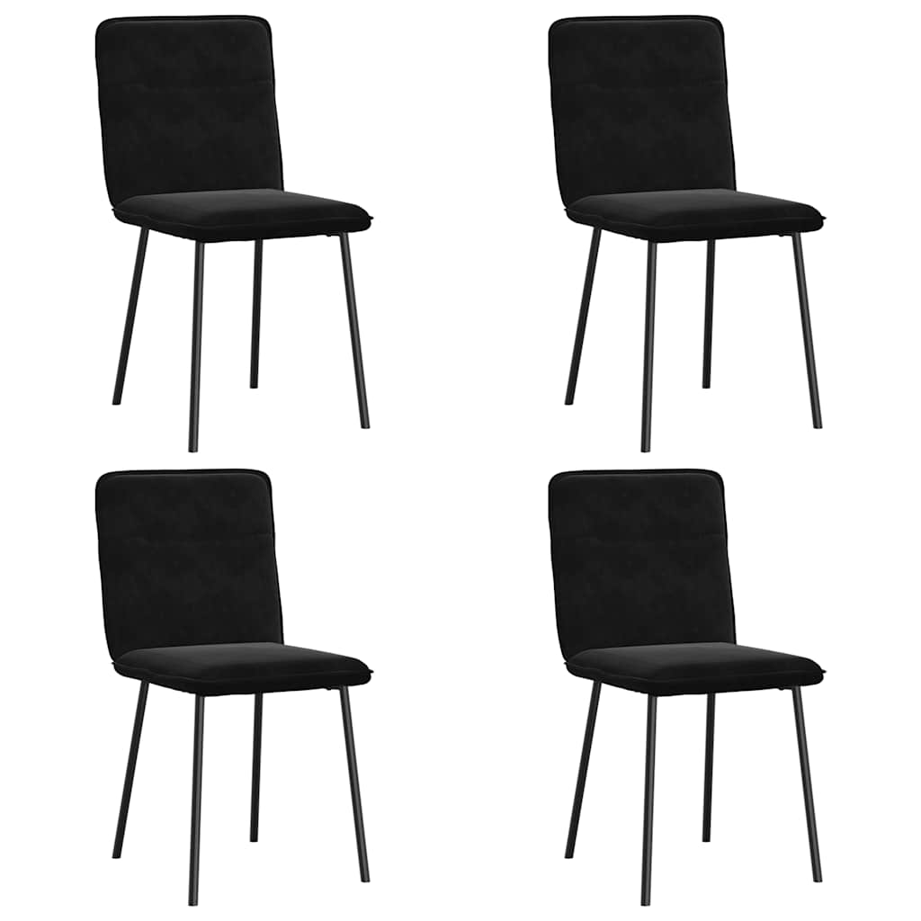 Dining chairs 4 pcs. Black velvet