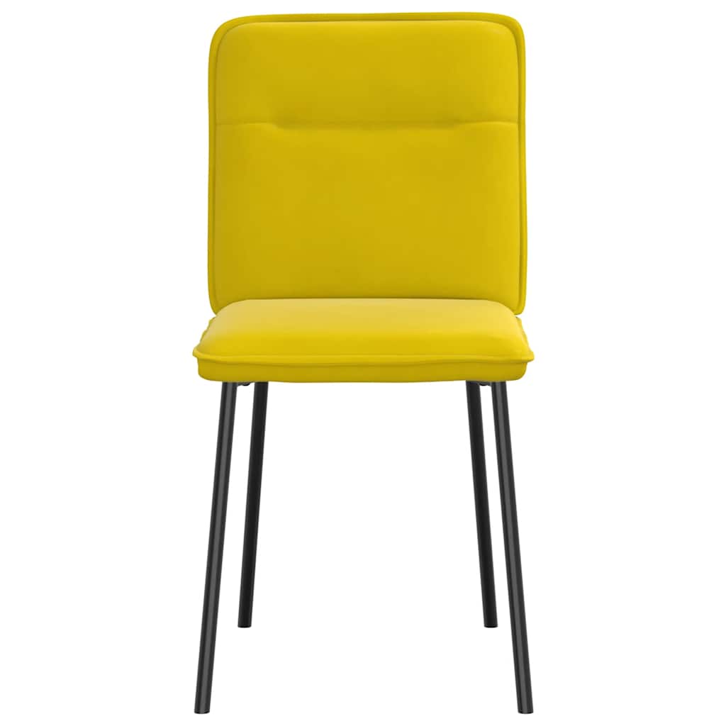 Chaises de salle à manger, 4 pièces, velours jaune