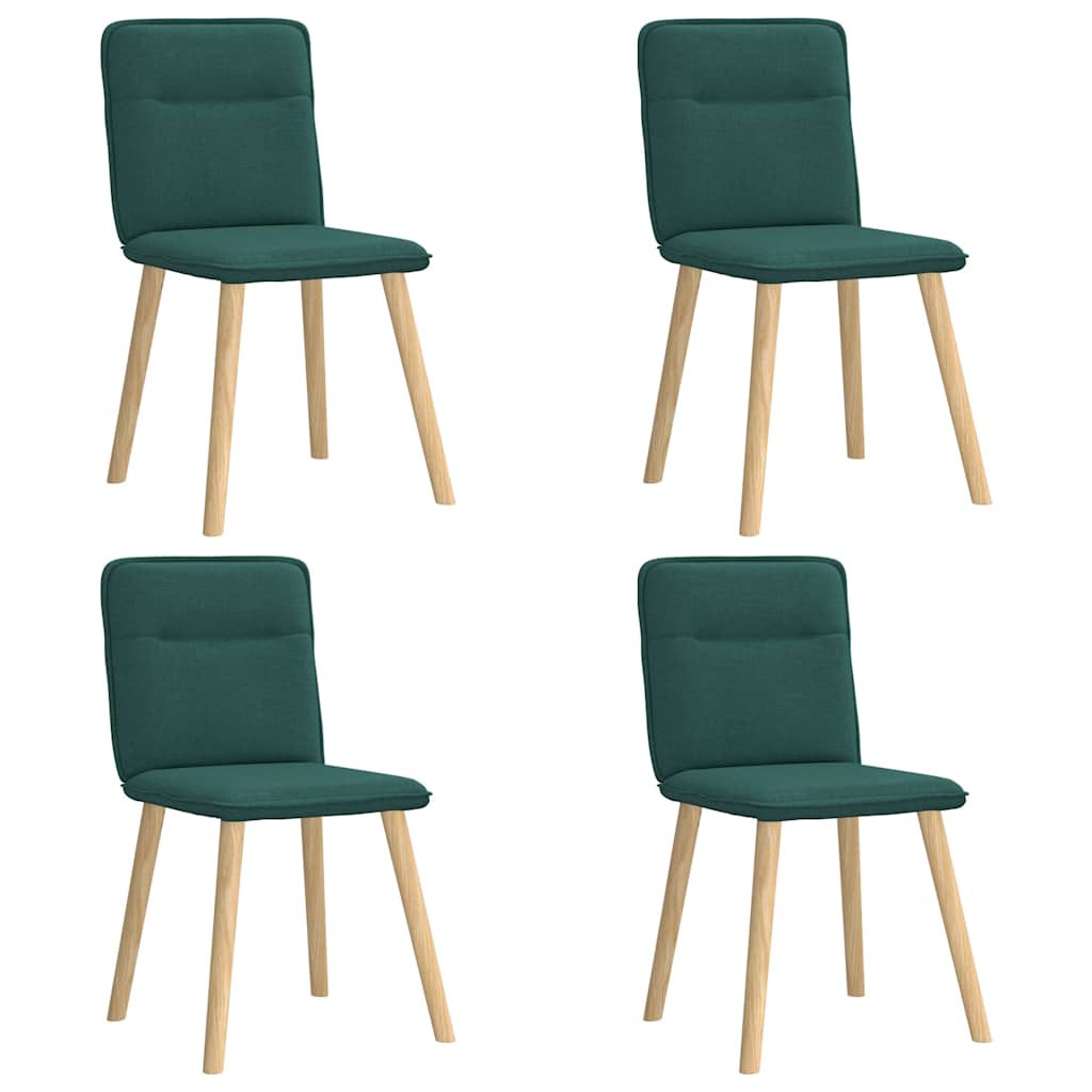 Chaises de salle à manger, lot de 4, tissu vert foncé