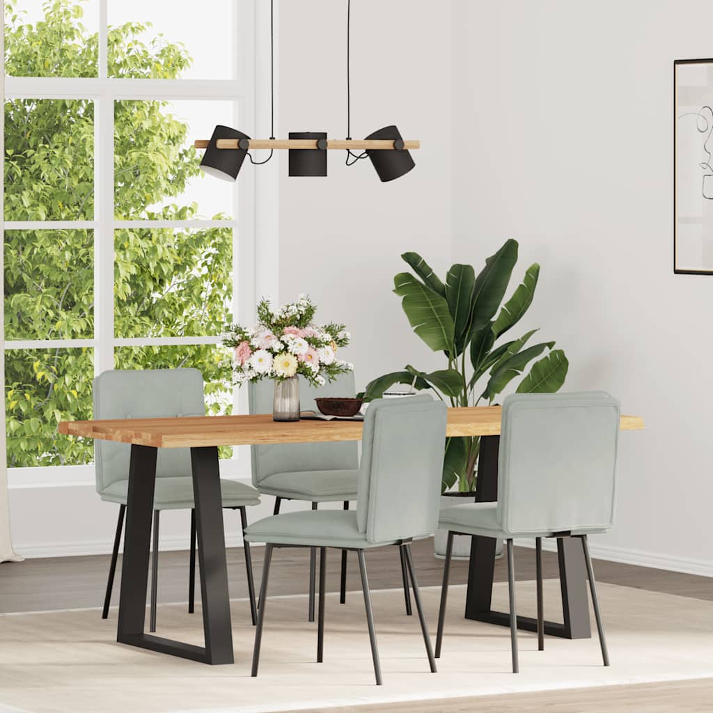 Dining chairs 4 pcs. Light grey velvet