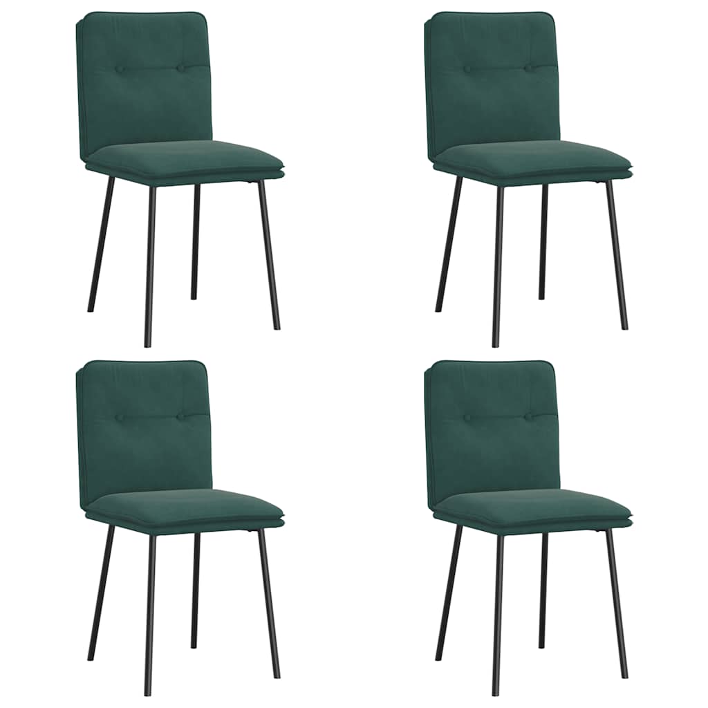 Dining chairs 4 pcs. Dark green velvet