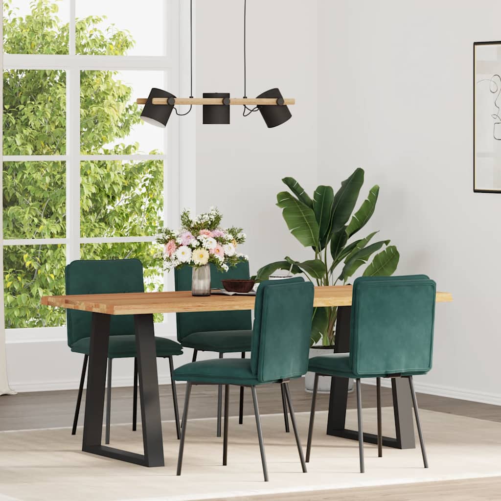 Dining chairs 4 pcs. Dark green velvet