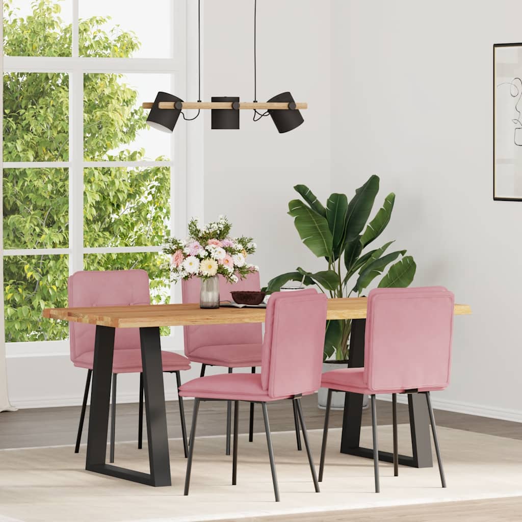 Dining chairs 4 pcs. Pink velvet