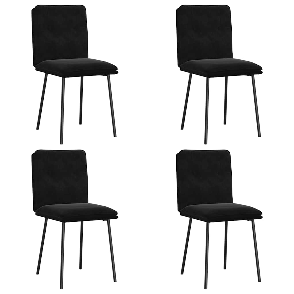 Dining chairs 4 pcs. Black velvet
