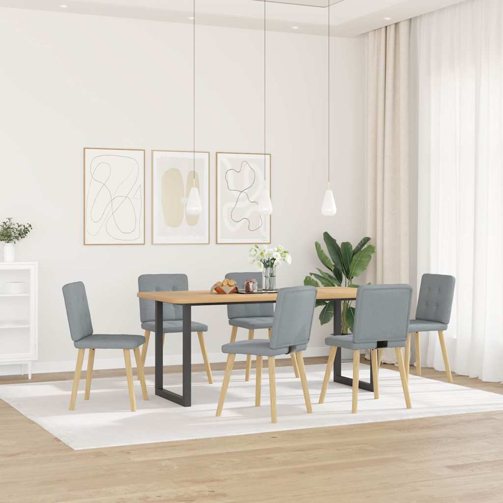 Dining chairs 6 pcs. Light grey fabric