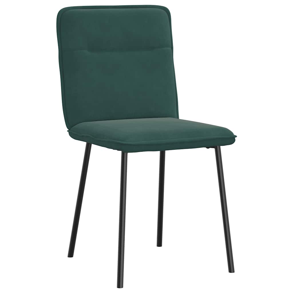 Chaises de salle à manger, lot de 6, velours vert foncé