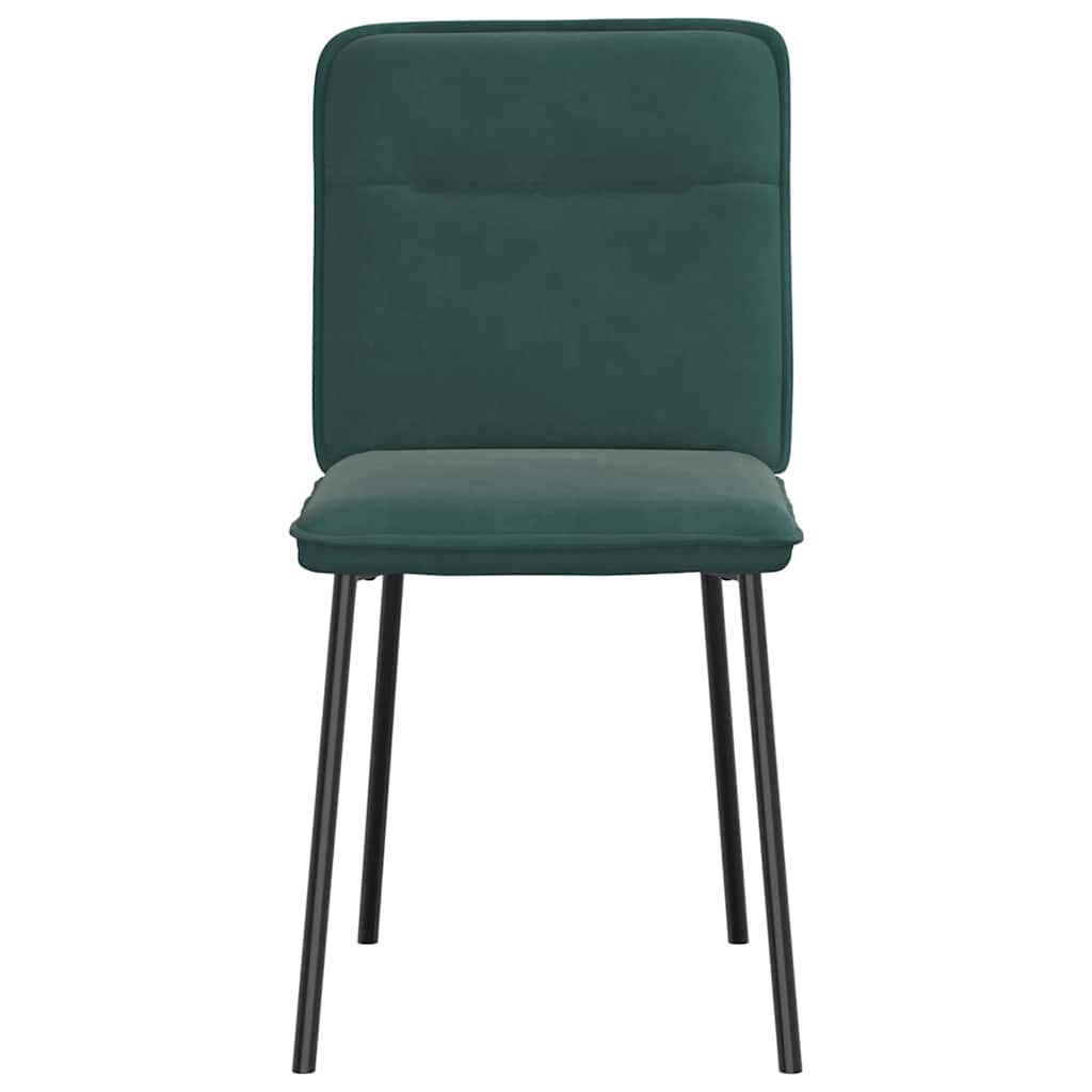 Chaises de salle à manger, lot de 6, velours vert foncé