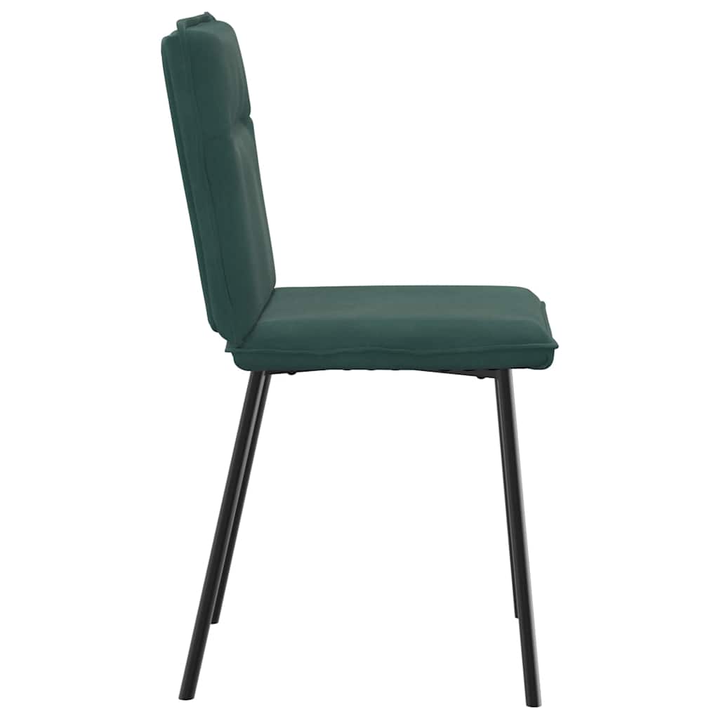 Chaises de salle à manger, lot de 6, velours vert foncé