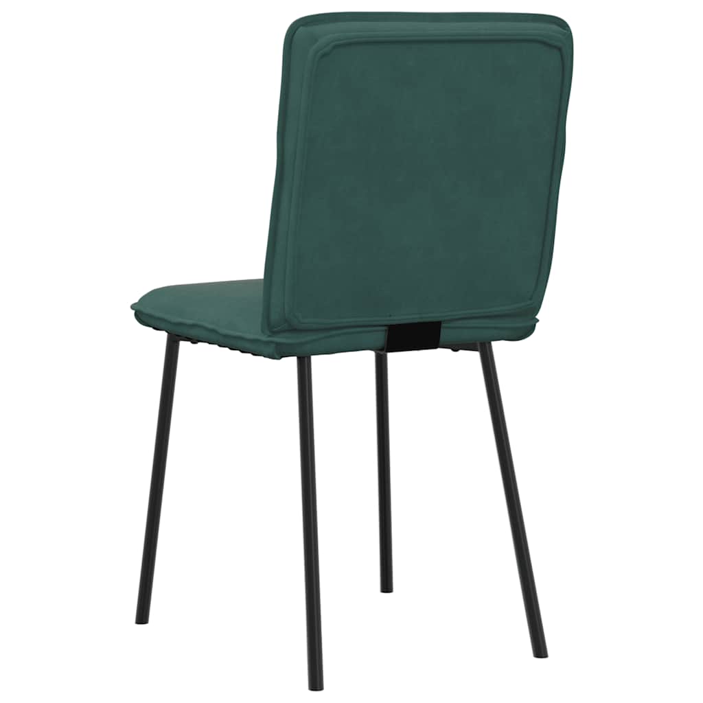 Chaises de salle à manger, lot de 6, velours vert foncé