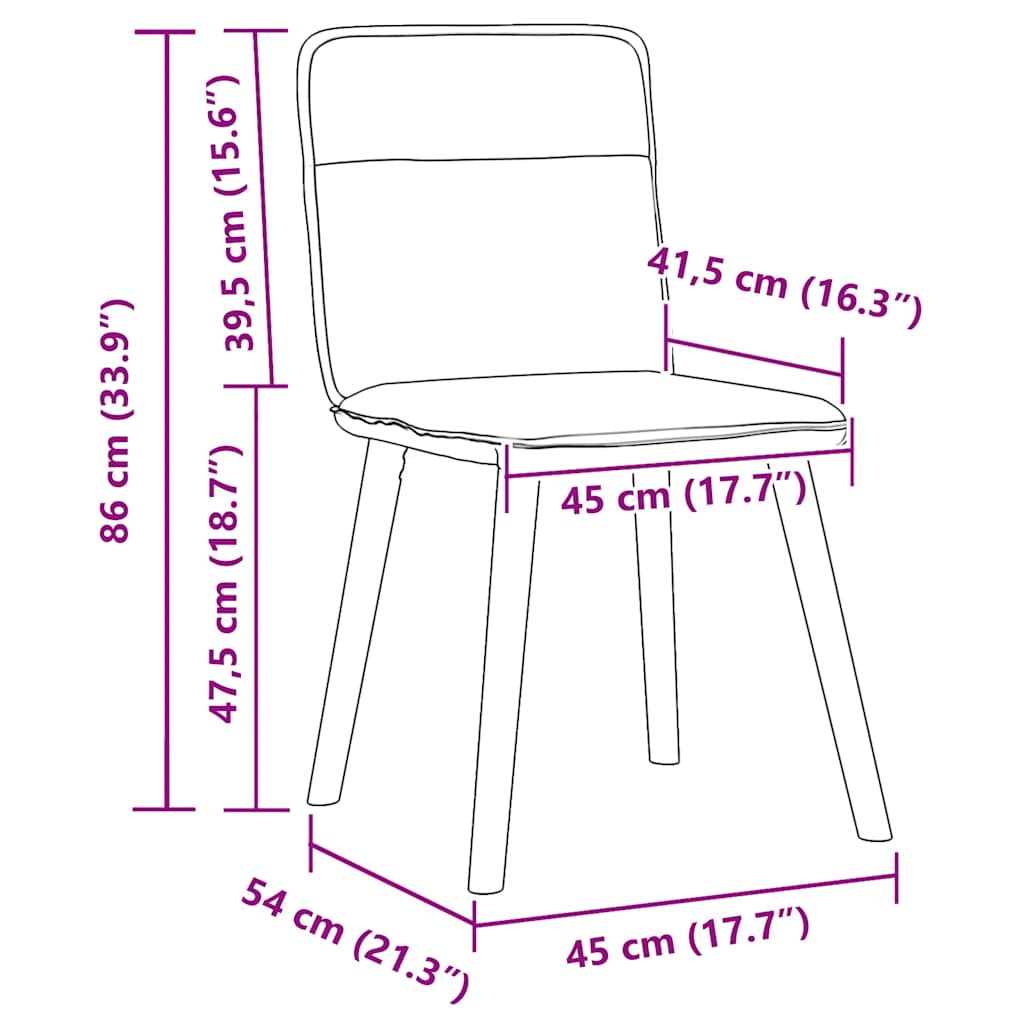 Chaises de salle à manger, lot de 6, tissu bleu denim