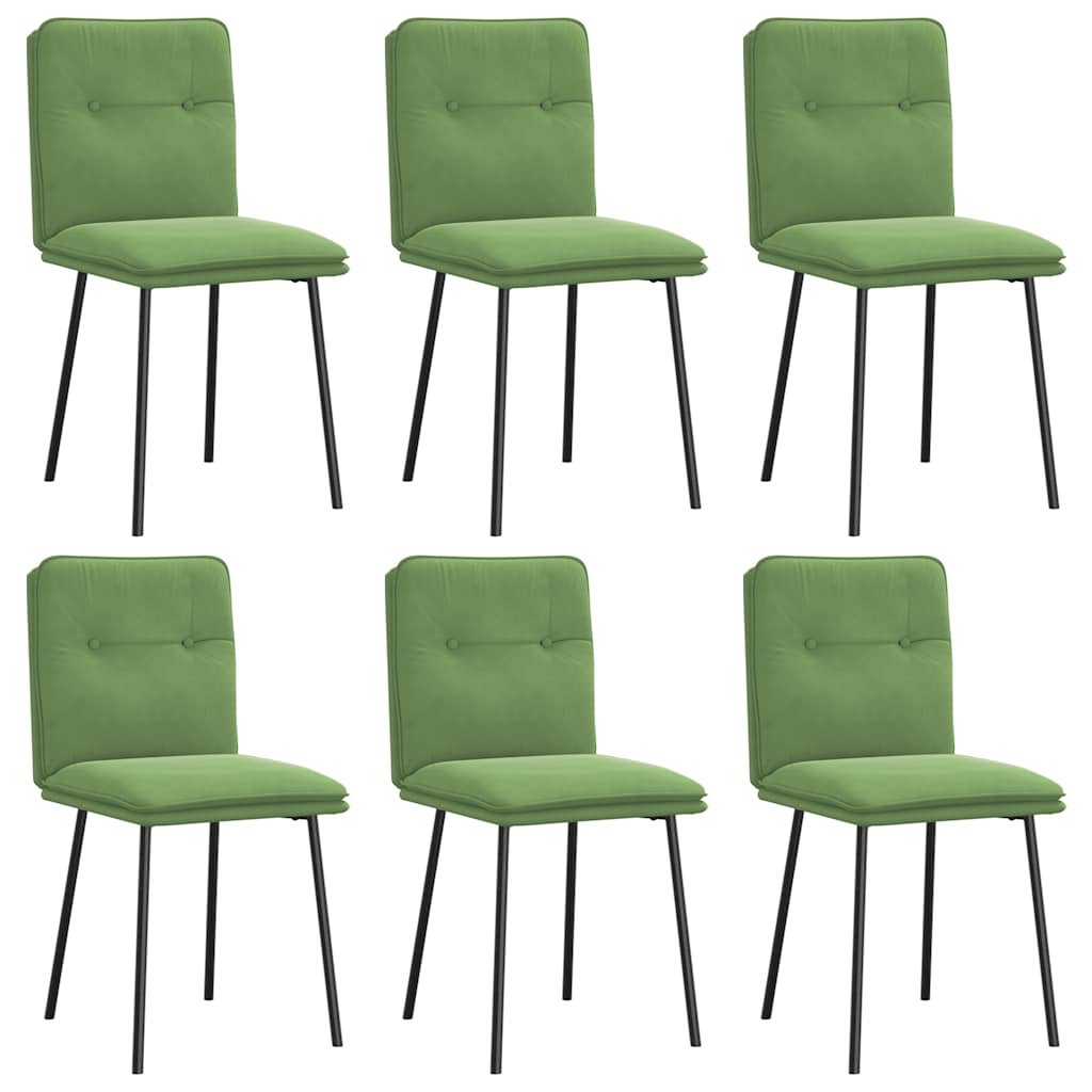Dining chairs 6 pcs. Light green velvet