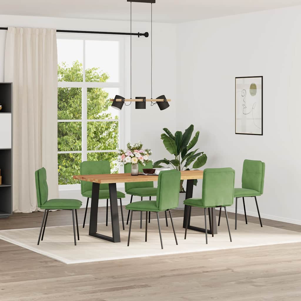 Dining chairs 6 pcs. Light green velvet