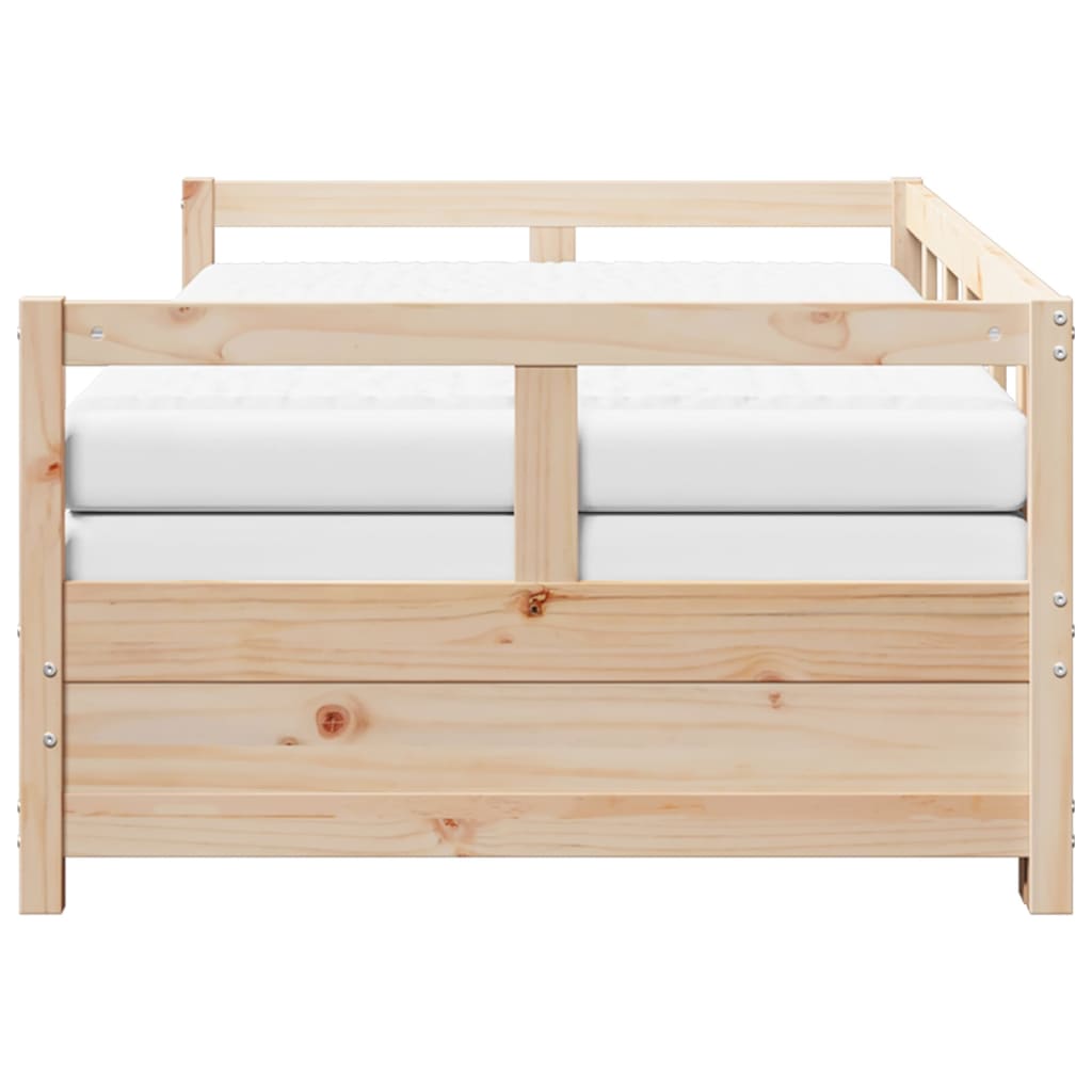 Daybed extendable with mattress 80x200 cm solid pine wood