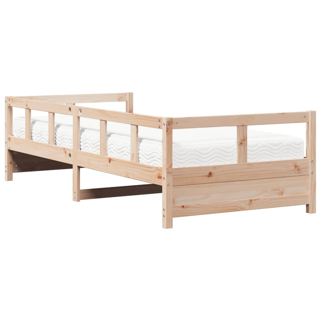 Daybed with mattress 80x200 cm solid pine wood