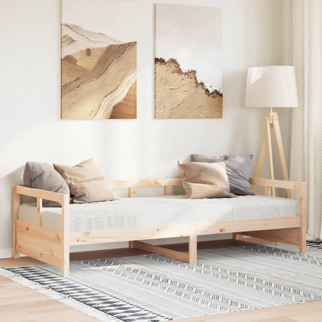 Daybed with mattress 80x200 cm solid pine wood