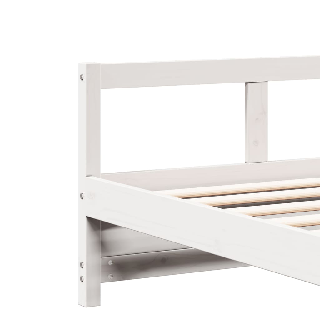 Daybed with mattress white 90x200 cm solid pine wood