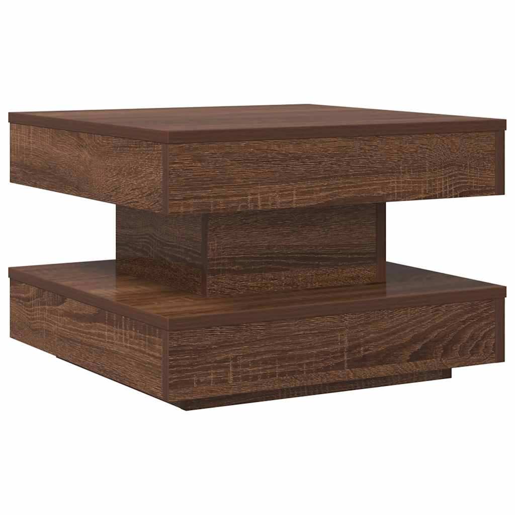 Couchtisch 360-Grad Drehbar Eichen-Optik 50x50x34,5 cm