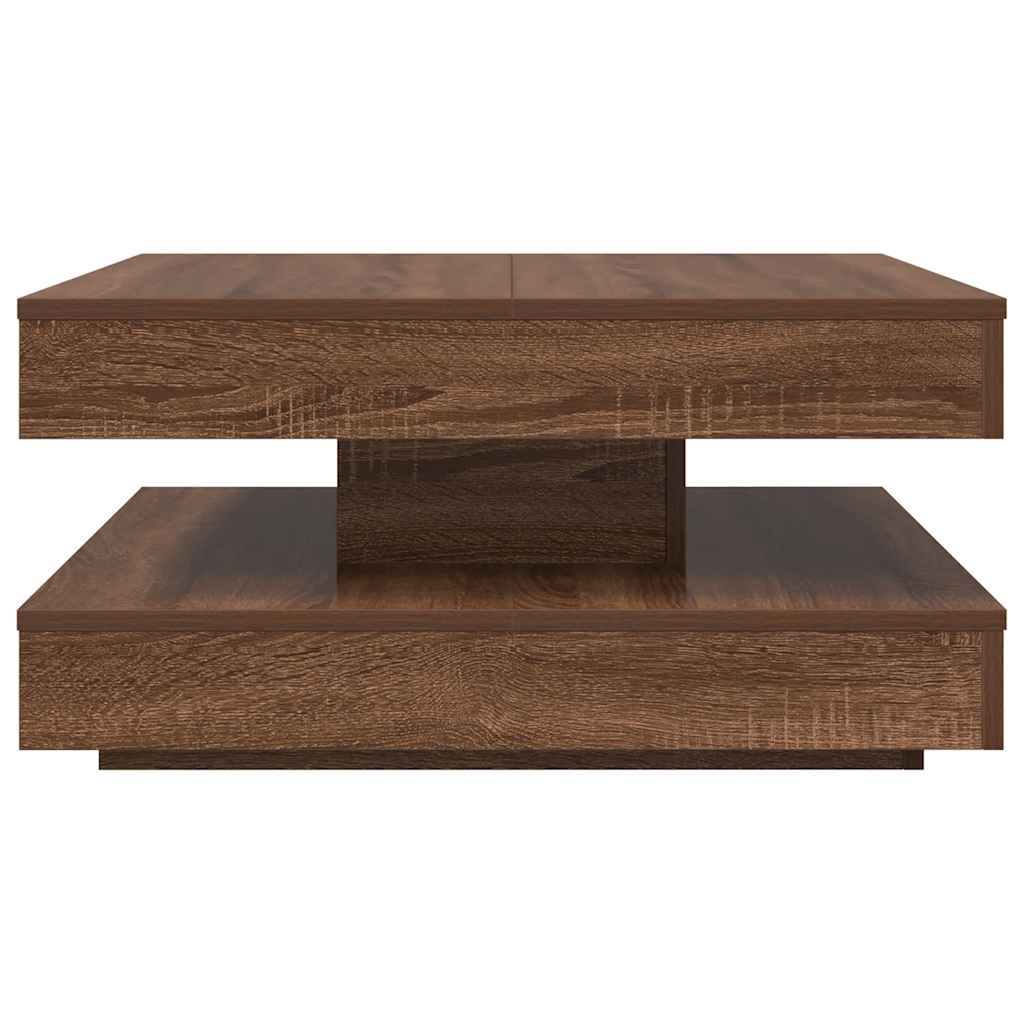 Couchtisch 360-Grad Drehbar Eichen-Optik 70x70x34,5 cm