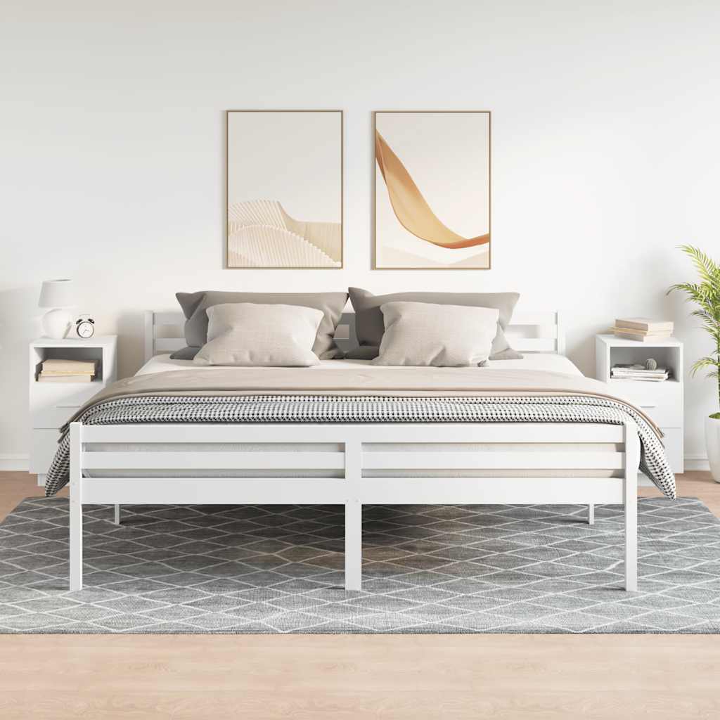 Tables de chevet 2 pcs. avec 2 tiroirs blanc 36x36x68 cm