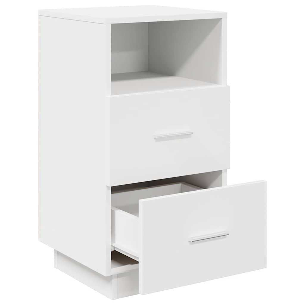 Tables de chevet 2 pcs. avec 2 tiroirs blanc 36x36x68 cm