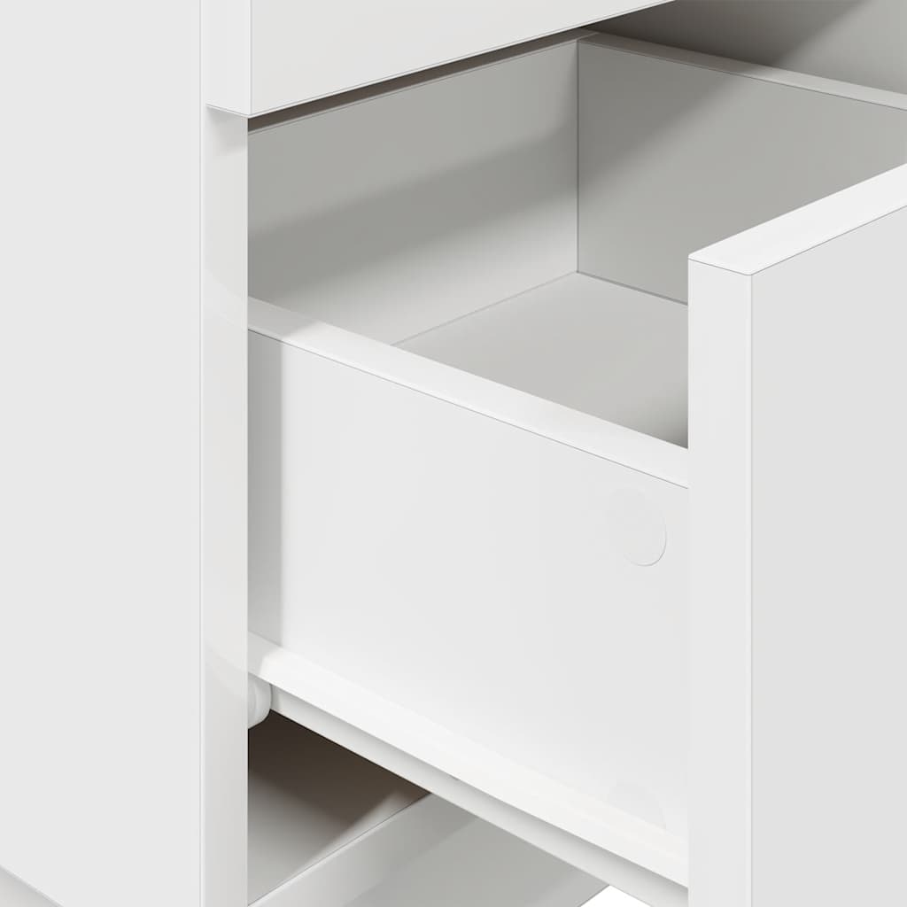 Tables de chevet 2 pcs. avec 2 tiroirs blanc 36x36x68 cm