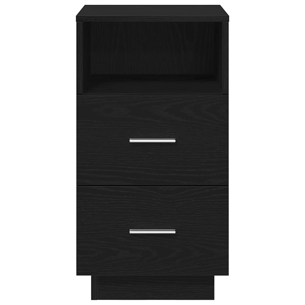 Bedside table with 2 drawers Black 36x36x68 cm