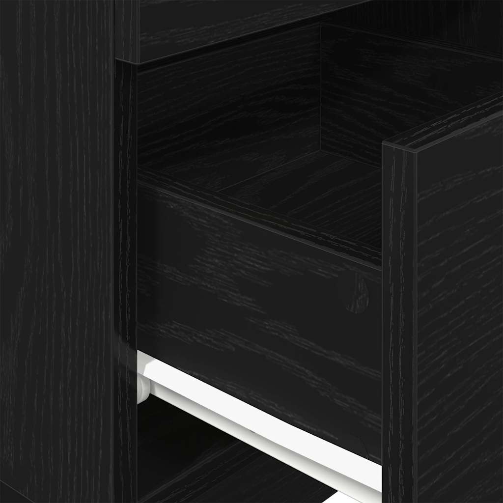 Bedside table with 2 drawers Black 36x36x68 cm