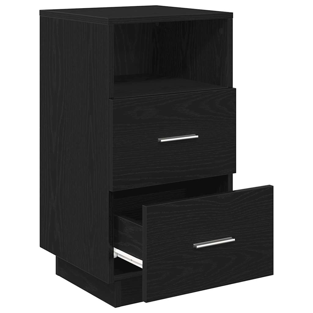 Tables de chevet 2 pcs. avec 2 tiroirs noir 36x36x68 cm