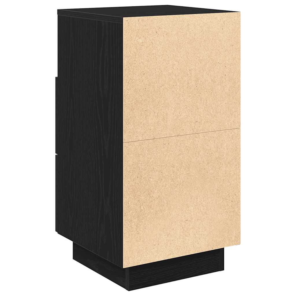 Tables de chevet 2 pcs. avec 2 tiroirs noir 36x36x68 cm